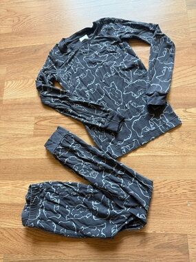 Hanna Andersson Tencel Kids Black Bears Pajama Set 4/6 120cm